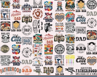 50+ Vatertag Png-Bundle Lustiger Vater Zitate Best Dad Ever Club Daddy Saurus Rad Dad Geschenk für Papa Erster Vatertag Sublimationsentwürfe