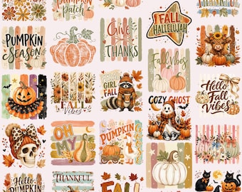 Ensemble PNG d'automne à rayures rétro, ambiance d'automne, citrouille d'automne, saison reconnaissante, fille sauvage, alléluia, preppy, douillet fantôme, oie d'automne, coquette nœud