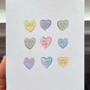Valentinstag Karte im Candy Heart Design