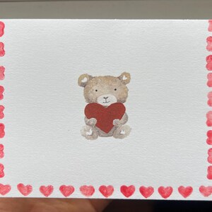 Carte de Saint-Valentin Ours mignon avec coeurs