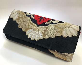 KuroMiyabi Clutch Bag, Upcycled from vintage obi