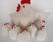 Vintage Teapot Cozy with Six Egg Cozies