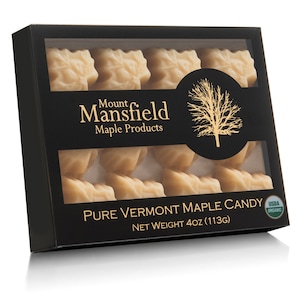 Mansfield Maple-Certified Organic Pure Vermont Maple Sugar Candy Choice of Size Quarter Pound