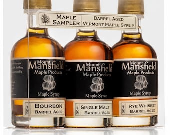 Mansfield Maple 3-Pack Barrel Aged Vermont Maple Syrup Sampler Set