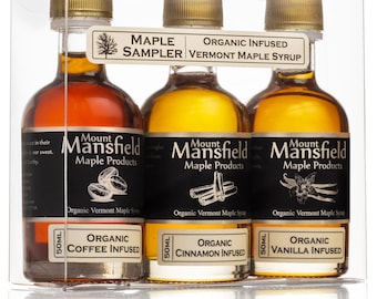 Mansfield Maple 3 Pack Infused Vermont Maple Syrup Sampler Set