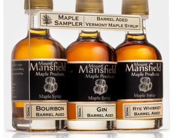 Mansfield Maple 3-Pack Barrel Aged Vermont Maple Syrup Sampler Set