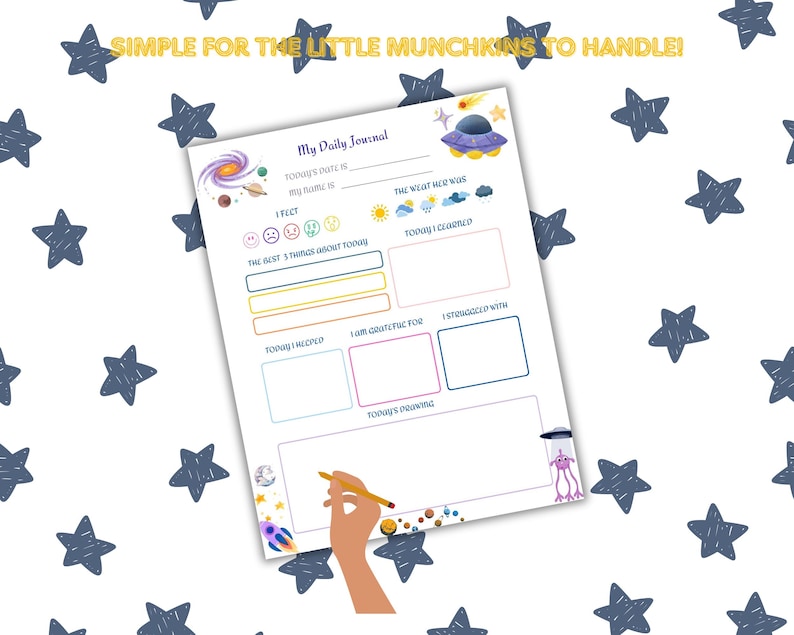 Printable Kids Daily Journal | Daily Reflection & Gratitude Journal for ...
