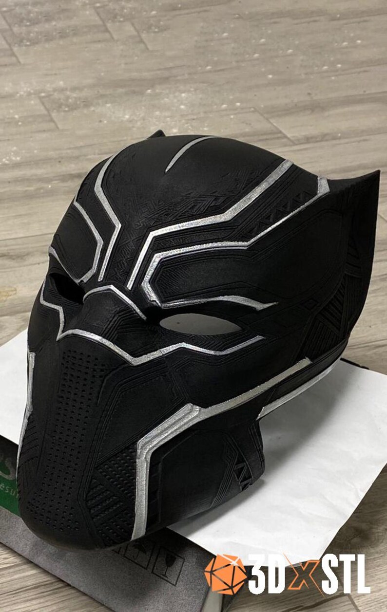 Panther Hero Mask STL File – 3D Printable Superhero Cosplay Helmet for ...