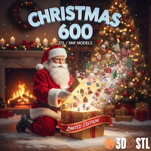 600+ Christmas 3D Print Files STL and 3MF Ultimate Holiday Model Bundle