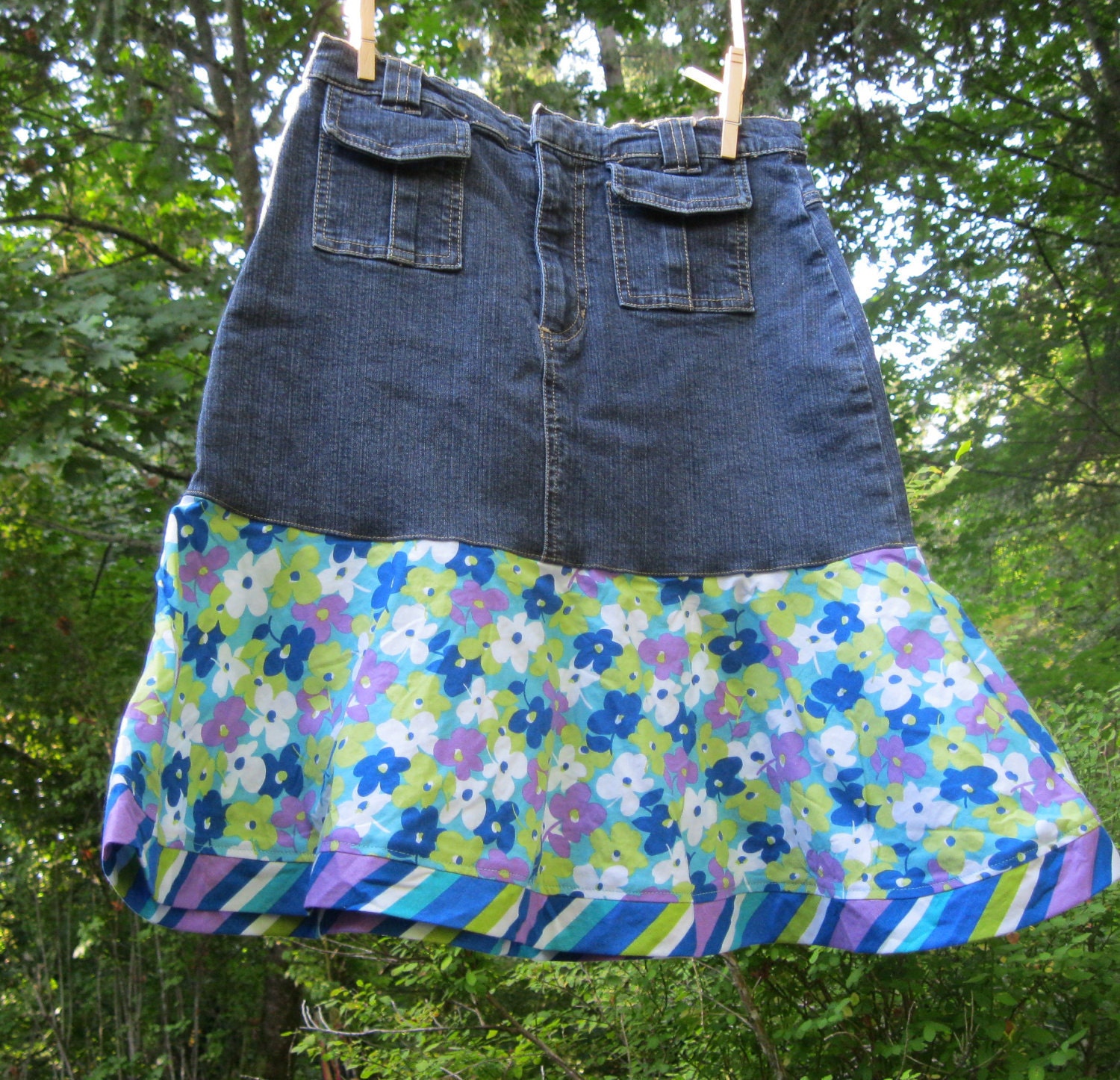 Upcycled girls skirt Etsy
