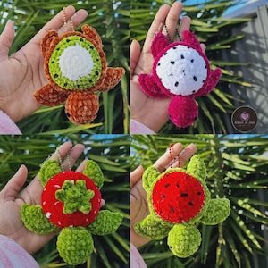 Handmade Crochet Fruit Turtle | Turtle bag charm| Turtle keychain | Amigurumi turtle | Cute Turtle
