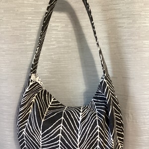 Sac à main moyen, sac à bandoulière, petit hobo, sac à main, chevron blanc gris