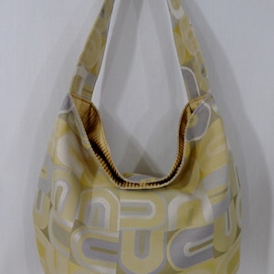 Extra Large Slouchy BAG, Shoulder Purse, Slouch, Hobo, Diaper BAG, Work Purse, Sling BAG, Shopping Bag, Yellow and Grey