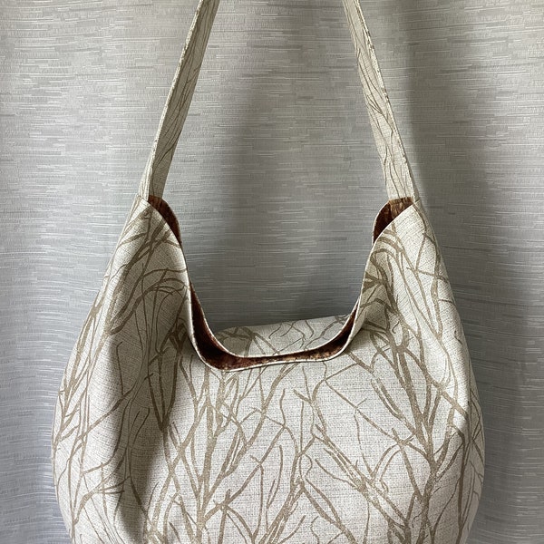 Extra Large Slouchy Bag, Shoulder Purse, Work Purse, Diaper Bag, Beige