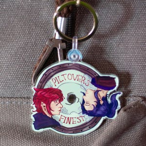 Arcane Keychain Vinyl Fanart | Caitlyn and Vi | Caitvi | Piltovers Finest