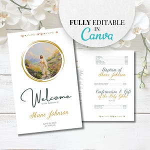 LDS Baptism Program Editable LDS Baptism LDS Girl Baptism Program Boy Baptism Program Baptism Canva Template Printable