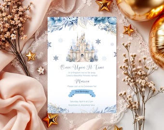 Princess 2nd Birthday Party Invitations, Once Upon a Time Second Birthday Invitation Girl Second Birthday Editable Invitation Princess Evite