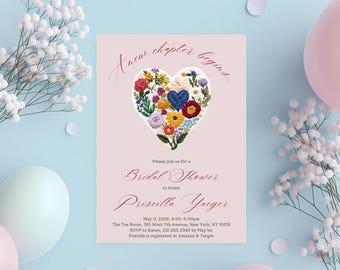 A New Chapter Bridal Shower Invitation Template | Editable Her Next Chapter Begins Wedding Shower Invite | DIY Book Invitation