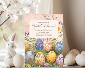 Field of Eggs Easter Brunch Invitation