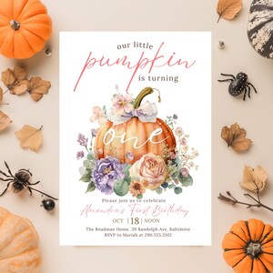 Faire-part d'anniversaire Petite citrouille pour avoir un anniversaire