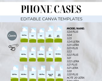 DIY Phone Case Templates - Bearbeitbares Canva Ziehen & Ablegen - Telefon Sublimation - Leere Vorlage Phone Cases Canva