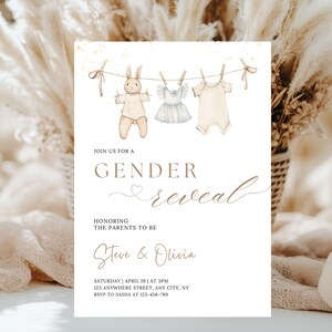 Gender Reveal Invitation, Twinkle Twinkle Little Star Gender Reveal Party Invite , Moon and Gold Stars Theme, Blue Pink Cloud Party Invite