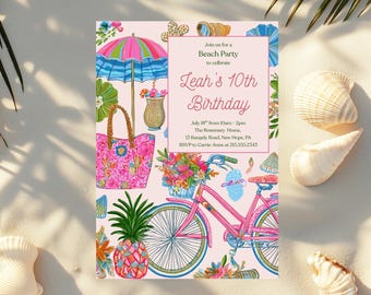 Beach Party Invitation Template Lets Celebrate Beach Invite Printable Birthday Anniversary Beach Invitation Summer Beach Party Canva