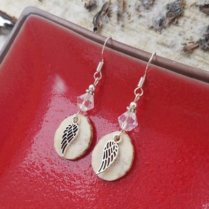 Antler Sterling Silver Earrings Montana Deer Antler Angel Wings Sterling Silver Earrings Angel Wing Deer Antler Sterling Earrings