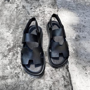 Handmade Men&#39;s Genuine Leather Sandals | Comfortable Slides with Memory Foam  | Minimalist Footwear with Durable Leather Insole | Shoes Gift