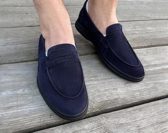 Stylish Genuine Leather Shoes | Luxurious Crocodile Leather Loafers | Handcrafted Suede Penny Loafers | Casual Shoes for Men | Gift For Men
