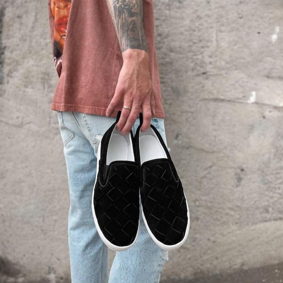 Mocasines de lujo de piel nobuk negra para hombre Mocasines de