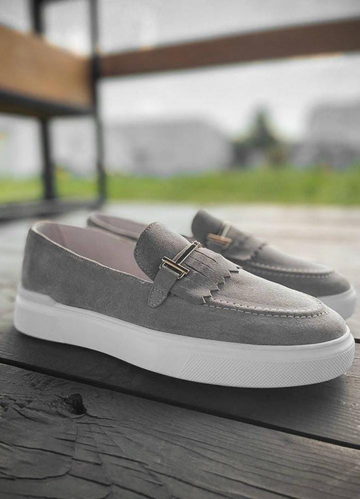 men's grey dress shoes loafers BRAVO Men Dress Shoe PROM-2 Loafer Shoe for Prom & Wedding SILVER main image 1