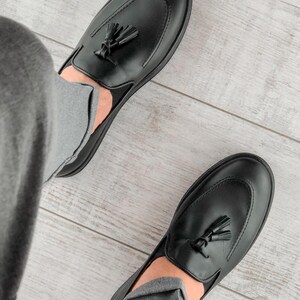 Luxorius Herrloafers i Mocka med Tofsar | Snygga Herrskor i Premium Läder | Eleganta Äkta Läderskor för Bröllop | Skor Present bild 4