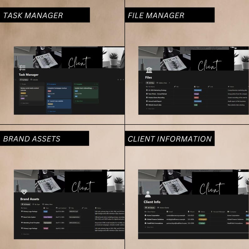 Notion Template Client Portal 2026 CRM Planner Project Management ...