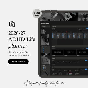 Notion ADHD 2026 plannersjabloon Digitale planner Habit Tracker Life Management Tool-organisatiesjabloon Sjabloon studentproductiviteit