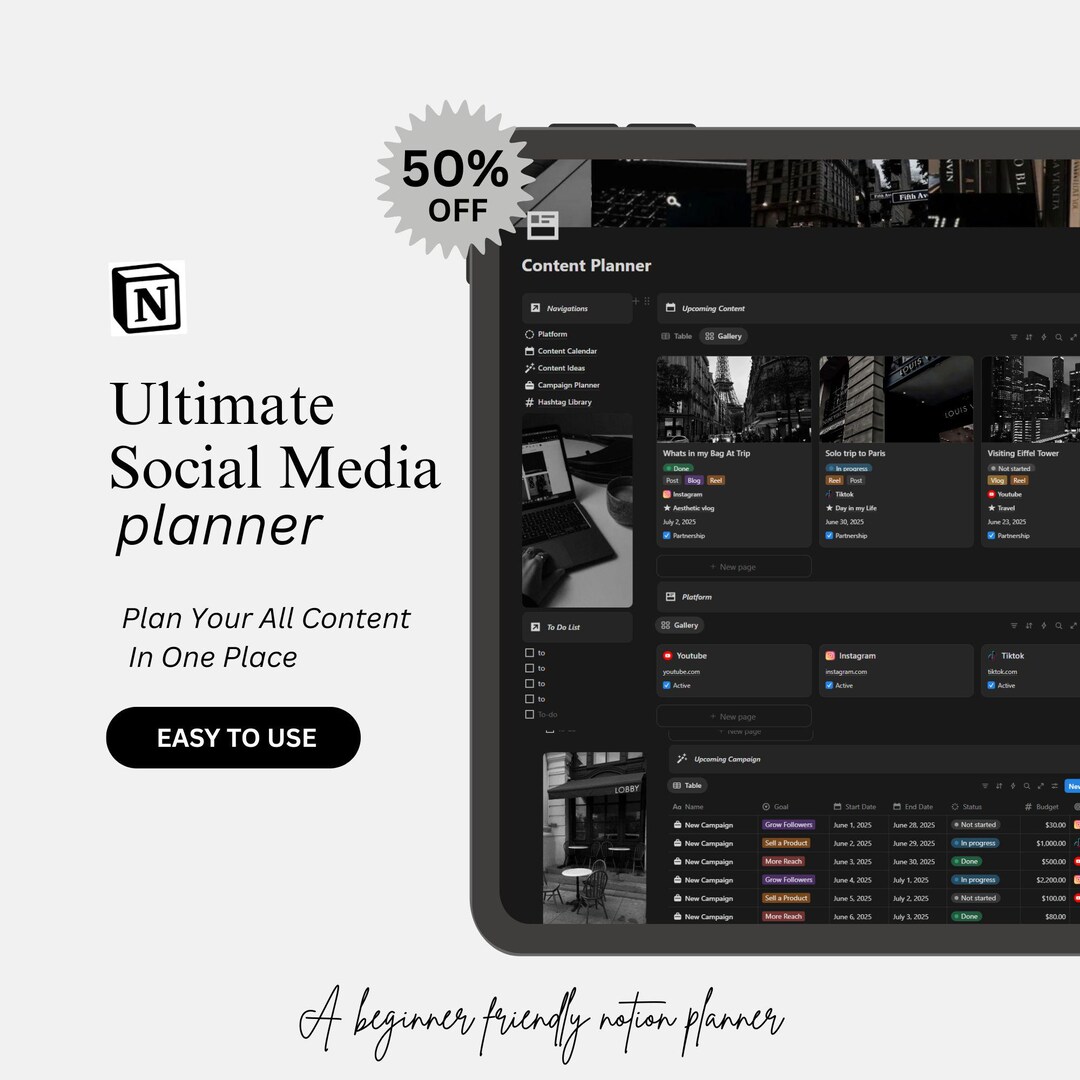 Plantilla de Notion Planificador de contenido para redes sociales ...