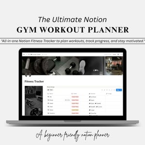 Notion Fitness Planner | Workout, Health and Wellness Tracker | Self Care, Fitness Journal & Planner | Digital Notion Planner