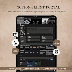 Notion Template Client Portal 2026 CRM Planner Project Management Freelancer Agency Dashboard Business Organizer Content Task Manager
