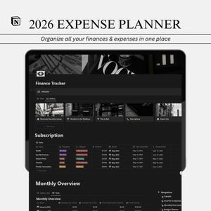 Income and Expense Tracker, Monthly Budget Planner, Personal Finance Spending & Savings Tracker, Digital All in One Notion Template