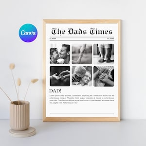 Modelo de foto com definição de pai, colagem de fotos de pai, presente para pai, presente infantil para pai, arte de parede, colagem de fotos para o dia dos pais, presente de foto para o pai