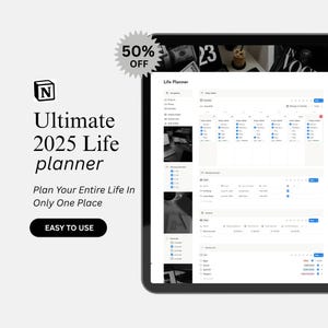 ADHD Digital Planner 2025 | Notion Life Planner Template | Daily, Academic, College, Financial, Meal & Workout Planner Dashboard