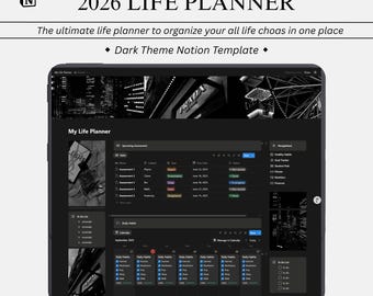 Planejador Definitivo para Notion 2026, Modelo para Notion, Planejador para Notion, Planejador de Vida para Notion, Planejador para TDAH, Modelo de Planejador de Vida para Notion, Tudo em um