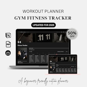 Notion Fitness Planner | Workout, Health and Wellness Tracker | Self Care, Fitness Journal & Planner | Digital Notion Planner