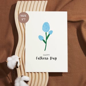 Vaderdag vingerafdruk kunst ambachtelijke afdrukbare cadeaubon Vaderdag cadeau voor papa van kinderen baby peuter voorschoolse activiteit DIY aandenken kaart