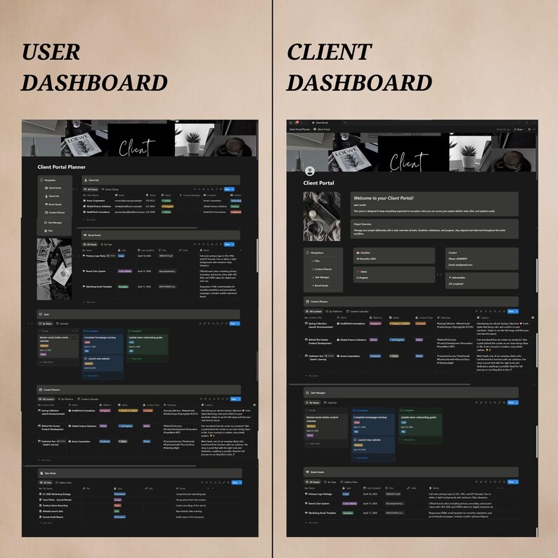 Notion Template Client Portal 2026 CRM Planner Project Management ...