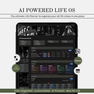 Digital Life Planner Template Notion AI Productivity Life OS 2027 Updated Habit Tracker Student Organizer Project Mgmt Customizable