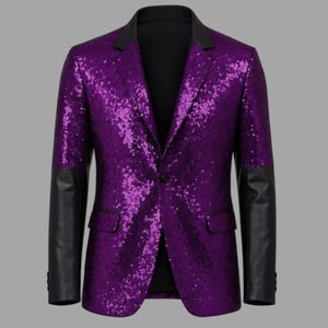 Papa Emeritus Ghost Band Cosplay Ghost Rite Purple Sequin Blazer Stage Gothic Rock Costume Jacket Halloween Ghost Papa Blazer Handmade
