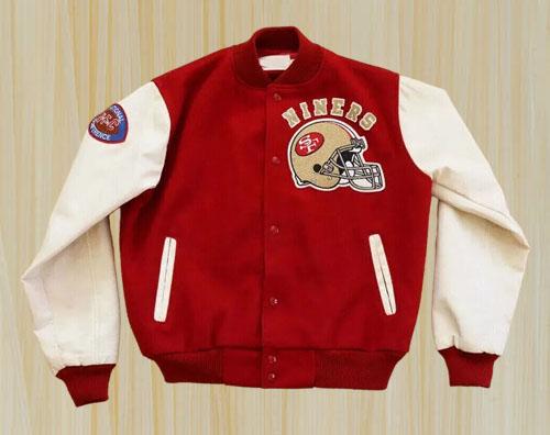 NFL サンフランシスコ 49ers レザージャケット San Francisco 49ers 5X Super Bowl Champion Skyline Vegan Leather Jacke