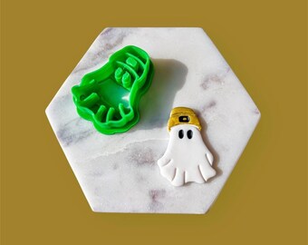 Cortador de arcilla de fantasma con sombrero, cortador de arcilla de Halloween, cortador de arcilla de fantasma, cortador de arcilla novedoso