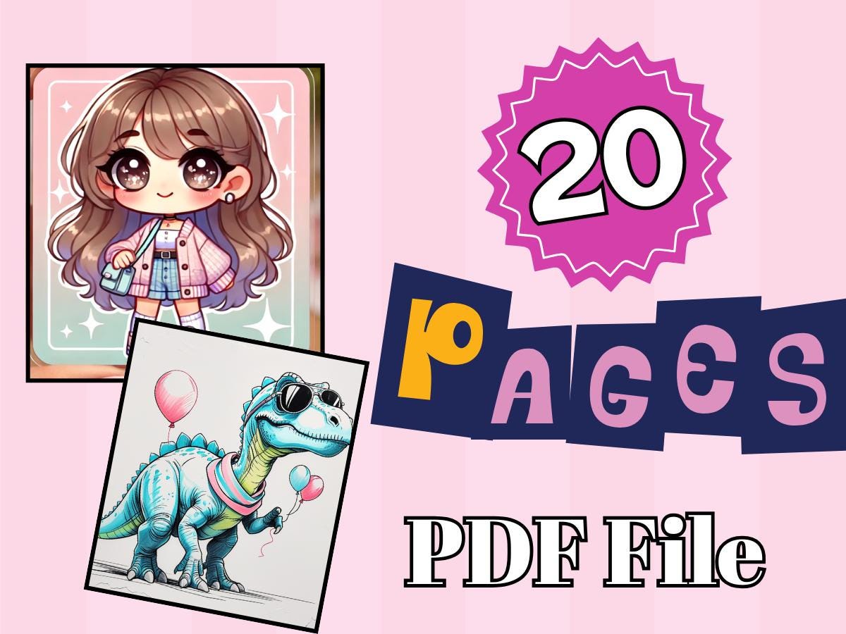 Kawaii Doodle Coloring Pages | Cute Aesthetic| 20 Fun Printable Sheets ...